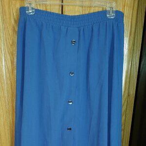 Vintage Dena Lauren Long Blue Skirt Size Medium 100% Rayon